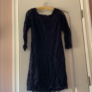 Adriana Pappell Navy Lace Dress
